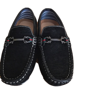 Lil Fellas black sneakers moccasin shoes youth Sz 12 boys slip on casual shoes